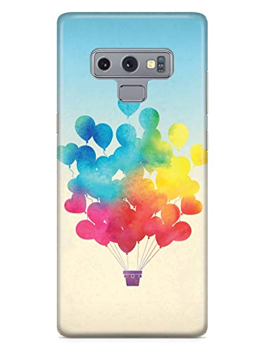 Inspired Cases - Compatible with Galaxy Note 9 Case - 3D Textured Protective Phone Case for Samsung Galaxy Note 9 - Rainbow Hot-Air Balloon - White