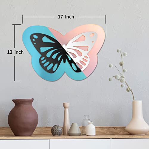 Wavy Acrylic Mirror Rainbow Irregular Wall Mirror Room Decor Aesthetic,Wave Mirror Colorful (Butterfly Shape ,17 Inch X12 Inch),Funky Mirrors For Wall,Weird Retro Decor,Asymmetrical,Amorphic Mirror #TOP6