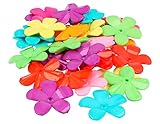 INNSPIRO Cuentas de plástico en forma de flor grande opaco multicolor 30mm. 100u. aprox. diam. int. 2mm.Bote