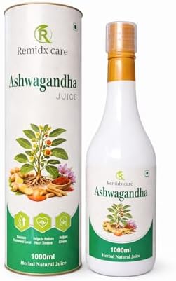 Remidx Care Ashwagandha Juice, Herbal Natural Juice with Saffron, Ginger, and Pumpkin Seed, 1000ml