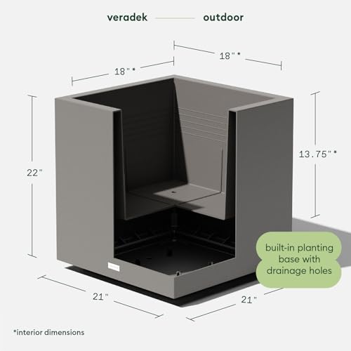 Image of Veradek Block Series Cube Planter - Square Outdoor Planter