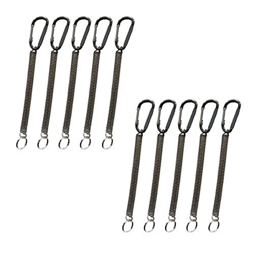 Nanaborn Coiled Lanyard Spring Coil Cord Keychain for Fishing Rod