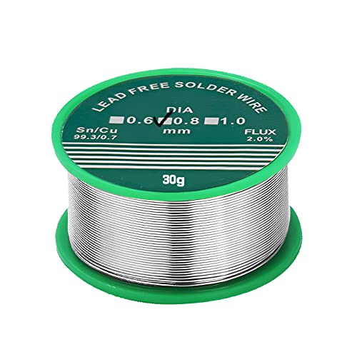 LacyMC Fil de Soudure,Sn99% Ag0.3% Cu0.7% Colophane fil de Soudure pour la Soudure électrique(0.8mm 30g)