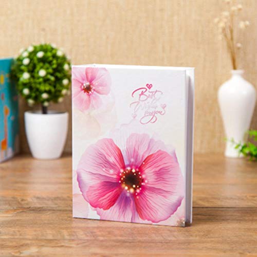 ATP 100 Pictures Pockets Photo Album Interstitial Photos Book Case Kid Album Storage Family Wedding Memory,Purple Pink