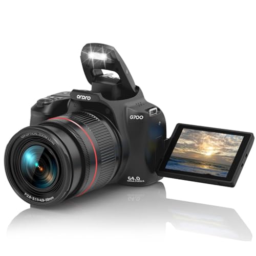 Ordro G700 Digital Camera, 12X Optical Zoom | 4K Video | AF/MF | 3.0' Touch Screen | Built-in Flash...