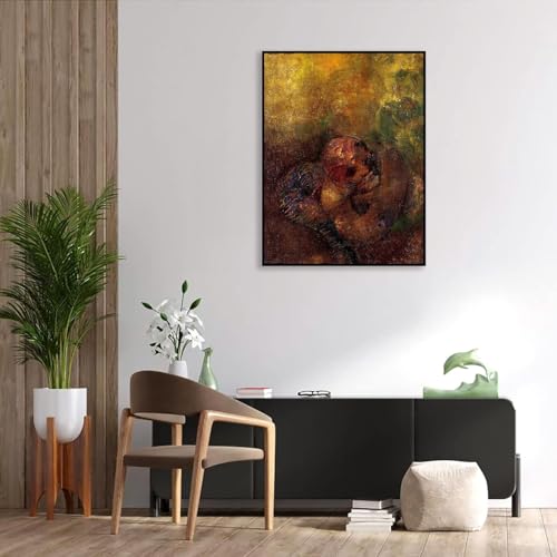 Tableau Odilon Redon Crisalide 50x40cm - Toile Cadre Noir