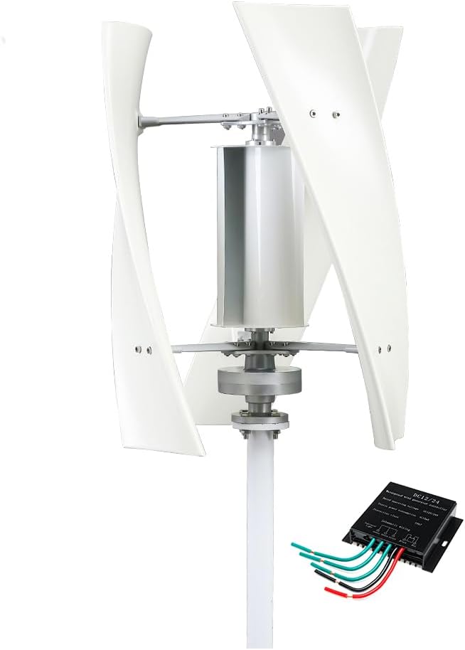 4000W 220V Vertical Wind Turbine Generator Kit, with Controller & 3 Blades 48V 24V 12V No Noise Windmill Wind Power Generator Kit for Home/Boat/Farm