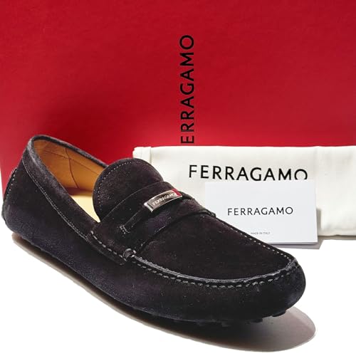 Grenoble Gancini Black Suede Leather Dress Loafers Buckle Mens Drivers Shoes, Nero4