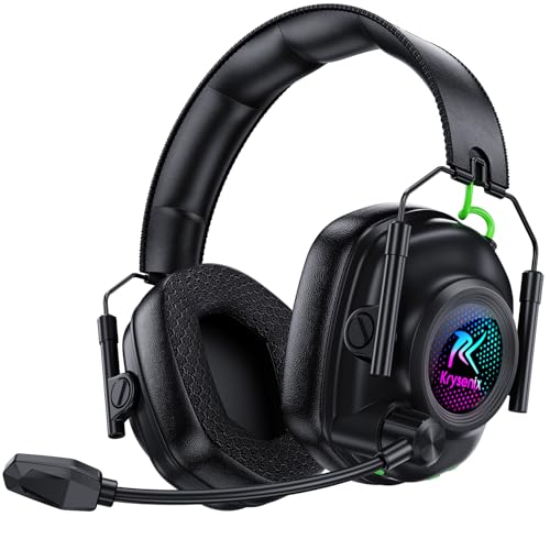 Krysenix KGH2 Wireless Gaming Headset für PS4, PS5, PC, Mac, Switch, 2.4GHz Gaming Headset mit Mikrofon, Faltbares Noise Cancelling Kabelloses Headset mit LED-Lichtern, 40H Akkulaufzeit, Rußschwarz Krysenix KGH2 Wireless Gaming Headset für PS4, PS5, PC, Mac, Switch, 2.4GHz Gaming Headset mit Mikrofon, Faltbares Noise Cancelling Kabelloses Headset mit LED-Lichtern, 40H Akkulaufzeit, Rußschwarz