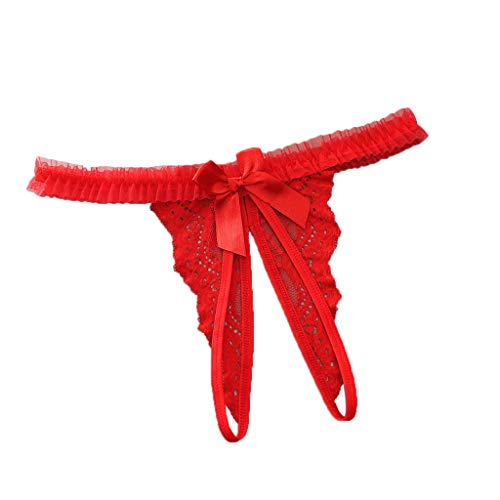 Solike Strings et Tangas Femme Sexy Thong Ouvert Entrejambe String en Dentelle Fleur sous-vêtement Transparent Femme Invisible sans Couture Slips Culottes Cover