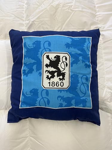 Walterscheid Dekokissen mit Löwen-Logo 1860, Blau-Weiß, 40 x 40 cm, Polyester Walterscheid Dekokissen mit Löwen-Logo 1860, Blau-Weiß, 40 x 40 cm, Polyester