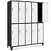 Produktbild Schließfachschrank 5B2A Umkleideschrank Wertfachschrank Metallspind Umkleideschrank mit 10 Fächern Stahlblechkonstruktion Pulverbeschichtet 172 cm x 136 cm x 45 cm (H x B x T) (anthrazit/weiß)