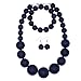 Chunky Pearl Choker Necklace, Large Pearl Statement Necklace, Trending Choker Pearl Wedding Jewelry for Brides, Boho Pearl Jewelry Set (Navy)