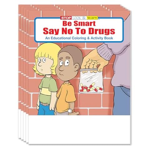 ZOCO - Be Smart Say No to Drugs - Educational Coloring Books (50 Bulk Pack, Without Crayons) - Police Handouts - Stay Drug-Free Activities for Kids Cover