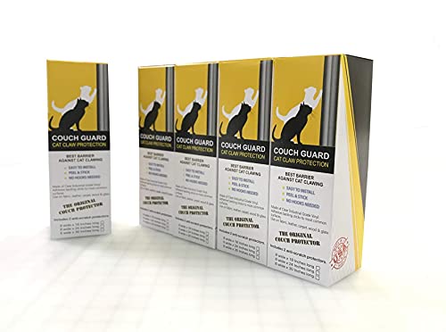 Couch Guard Pinless Upholstery/Couch/Recliner Cat Claw Protector.includes 2 Self-Adhesive Protectors 18" Long X 8" Wide + 2 Lint Removing Prep Strips #TOP3