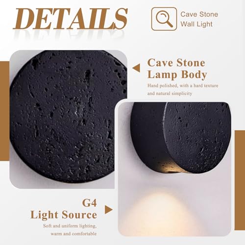 Aplique de pared moderno con iluminación indirecta de travertino 7