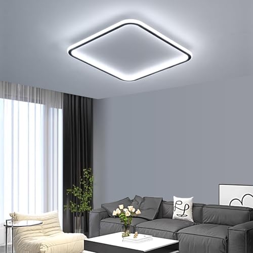 Image of Mikeru 60cm Ceiling Light, 6500k Daylight White Bedroom Ceiling Light, Modern Square Recessed Light, Suitable for Dining Room, Living Room, Balconie, Office