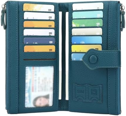 Women Soft Leather Wallets Slim Bifold RFID Blocking Ladies Credi...