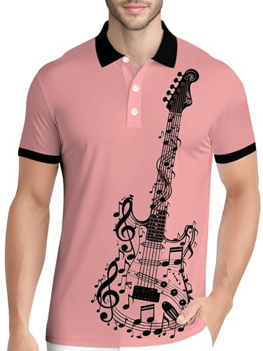 Image of PAGYMO Funny Golf Shirts for Men Crazy Printed Pattern Novelty Moisture Wicking Performance Mens Polo Shirt