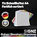 SIGNZ Schnellhefter DIN A4, stabil, 11 Stück, 11 Farben, transparenter Deckel, CO2-neutral hergestellt, aus recycelbarem Kunststoff (PP), FSC Mix 70%, made in Germany