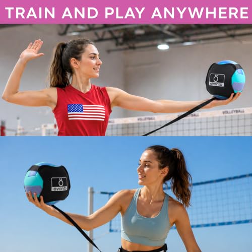 Image of OVANTO Volleyball Training Equipment Aid - Adjustable Practice Volleyball Kit