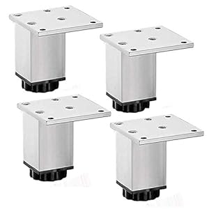 LIRRAS 4pcs Adjustable Furniture Legs,Cabinet Metal Legs,Aluminum Alloy TV Cabinet Foot Sofa Support Legs Furniture Heightening Mats Bathroom Cabinet Legs,Furniture Replacement Parts(18cm
