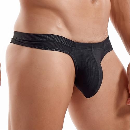 Men's Sexy Thong Mesh Bikini Underwear Low Waist Athletic Supporters Male Underwear3