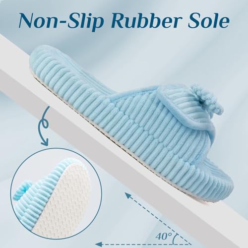 Image of Women Arch Support Slippers - House Bedroom Slippers for Woman, Orthopedic Shoes for Plantar Fasciitis, Corduroy Closed Toe Ladies Slides Outdoor 5-10.5