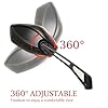 Letgoing Motorbike Mirrors E13 certified Universal 360°Adjustable with M8 M10 Mounting Screws Motorcycle wing mirrors For MT07/09 Moped Street Bike Scooter Cruisers mirrors #3