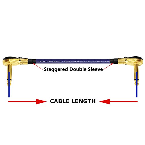 3 Foot - Lava Mini Ultramafic (Purple) - Guitar Bass Effects Instrument, Patch Cable W/Premium Gold Plated ¼ Inch (6.35Mm) Low-Profile, Right Angled Pancake Type Ts Connectors #TOP3
