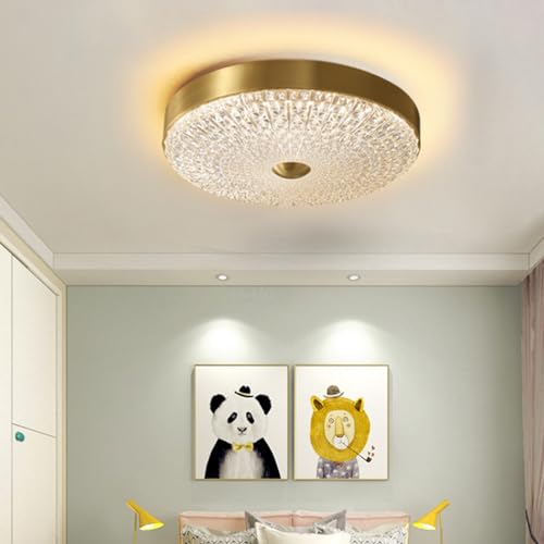 Plafonnier LED dorée 50cm rond réglable avec télécommande pour salon - 8