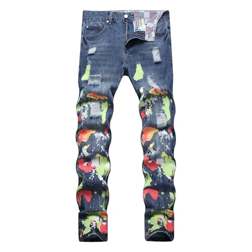 Pantalon Hip Hop déchiré au style graffiti peint avec poche classique