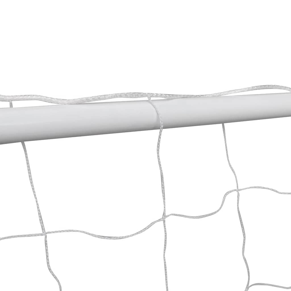 Portería de fútbol con red, 182 x 61 x 122 cm, acero, color blanco