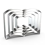 Open Book Cookie Cutter Set Assorted Sizes - 5 inch, 4 inch, 3 inch, 2 inch - 4 Piece - Stainelss Steel