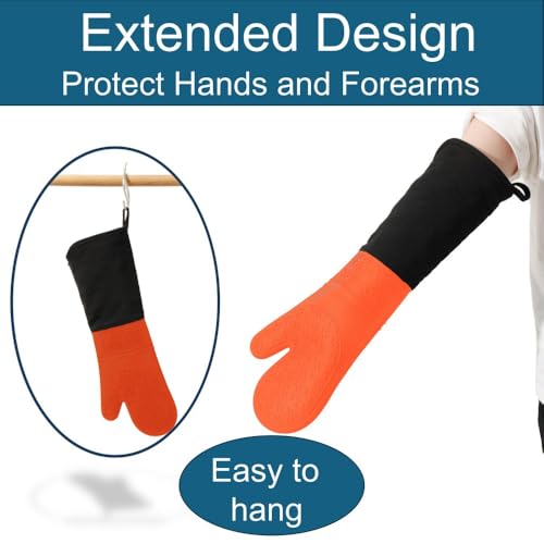 King Mills Extra Long Oven Mitts, 2-Pack, Silicone Heat Resistant to 500°F by King Mills - Used condition - Image 5