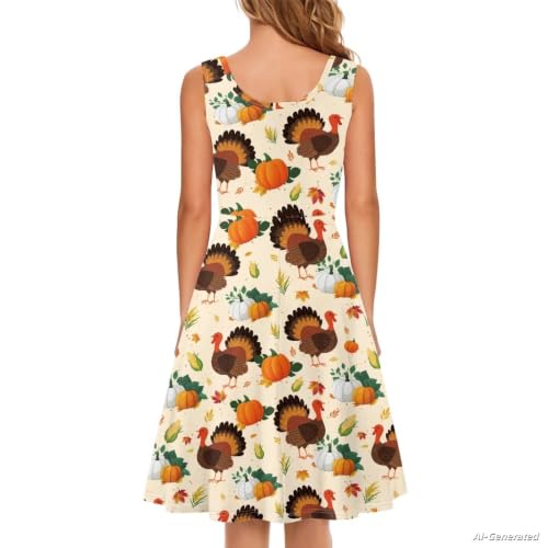 Image of Renewold Women's Sleeveless Tank Dress with Pockets, Casual Scoop Neck A-Line Sundress for Summer, Travel and Vacation