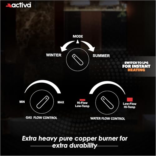 Image of ACTIVA 6 LTR Instant pure Copper LPG Gas Water Heater with Anti Rust Coating Geyser ISI Approved Saves Geyser from Corrosion by Water 1 year warranty (Aqua Ivory)