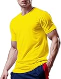 Running Shirts for Men Dry Fit(Yellow,L)