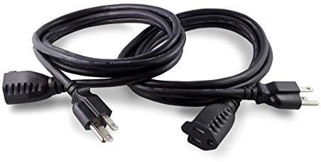 Ubercords 15 Foot (2 Pack) Power Extension Cord - 16 AWG Power 3 Prong Appliance Extension Cable Cord - 125 Volts, 13 Amps - UL Listed