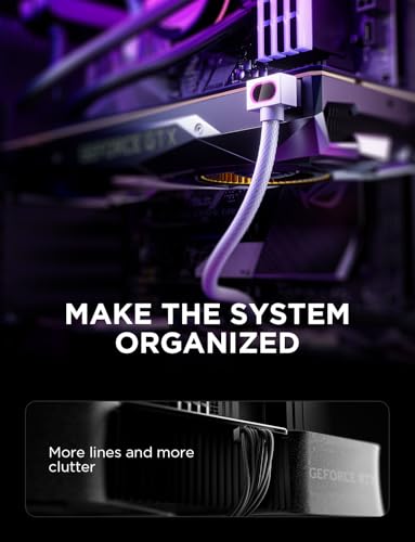 Image of AsiaHorse Hydrus-8PIN GPU PSU Extension Cable ARGB Light, Copper Wire Power Extension Cable Integrated Minimalist Design, 2000W Power (Whole Set), PC Power Cord for GPU Cable Management & DIY