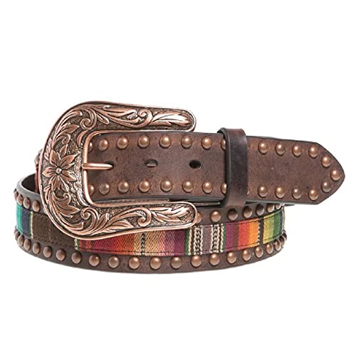 ARIAT Women's Serape Center Copper Nail Edge Belt