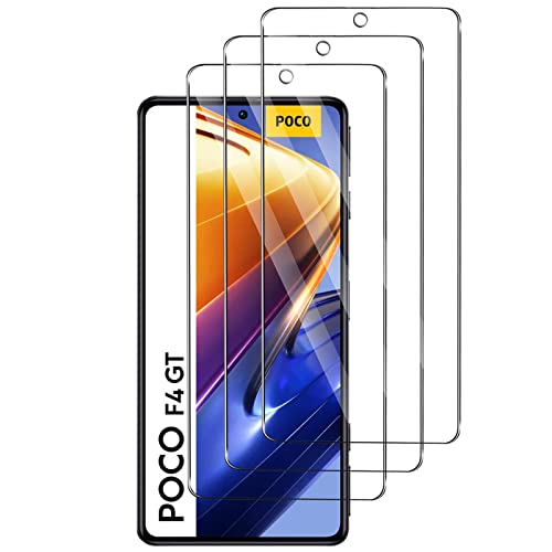 Widrt 3 Pack, Cristal Templado Protector Pantalla para Xiaomi Poco F4 GT Antiarañazos, Antihuellas, Sin Burbujas, Dureza 9H, Vidrio Templado Ultra Resistente HD Protector Pantalla
