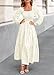 KIRUNDO Wedding Guest Dresses for Women Spring 2026 Long Sleeve Smocked Floral Flowy A Line Boho Maxi Dress Fashion Clothing (Cream, Large)