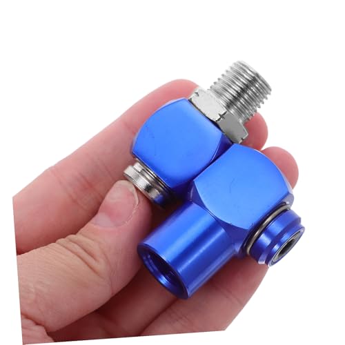 Conectores giratorios neumáticos 1/4 Npt de aluminio azul para mangueras pack de 2 4
