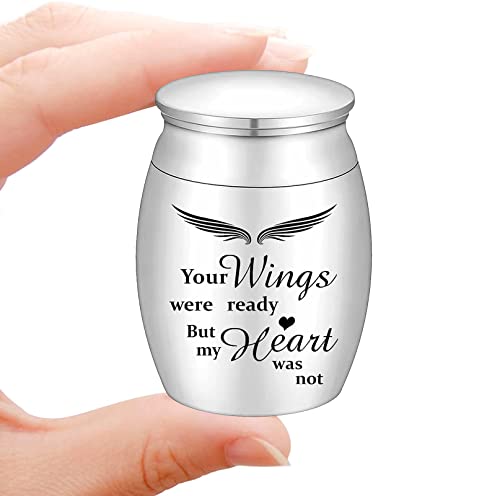 Small Urns For Human Ashes Keepsake Urns Mini Cremation Urns Angel Memorial Urn Decorative Funeral Burial Urn For Male Female Ashes With Urn For Pet Or Human Ashes(Grey #TOP5