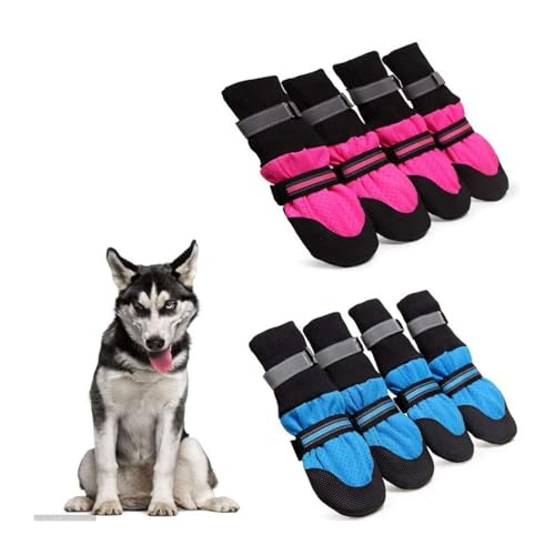 Bottes imperméables pour chien XL bleu avec semelles antidérapantes