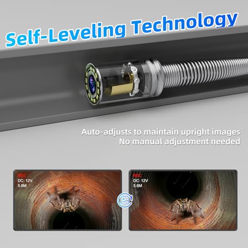Image of Sanyipace Sewer Camera 230FT /70M with Locator, Self-Leveling Drain Camera with 10.1 inch Screen, Pipe Inspection Camera 512Hz, DVR with Speaker, Distance Counter, 1080P Plumbing Camera with 12PCS Lights