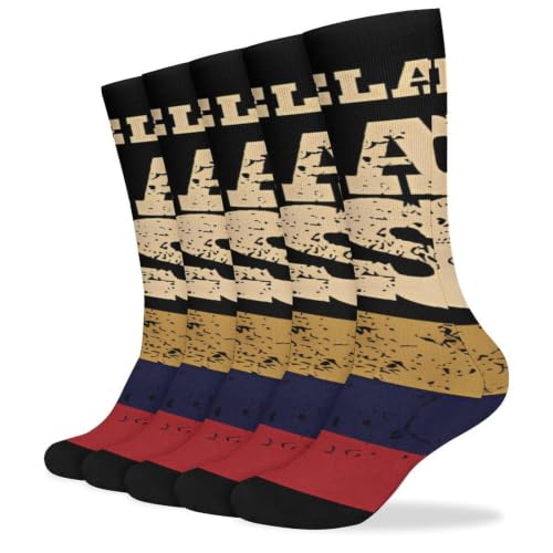 JryLuute 5 Pcs Stockings,Flag Of Venezuela,Adult Everyday Cushioned Training Crew Socks