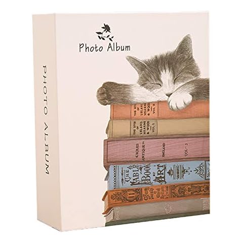 aoory 100pcs 4D(11.4CM x 15.2CM) Photo Album Cute Animal: Sleeping Cat Cover