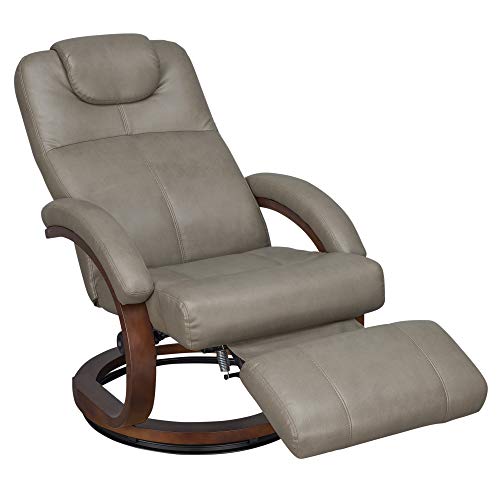 Sillón reclinable moderno de piel sintética beige miniatura 5